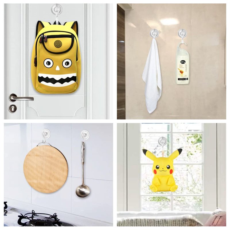 STAMI PLET 2 Pack Suction Cup Wreath Hanger,Large Clear Removable Suction Cup Wreath Hooks 22BL Strong Window Glass Wreath Holder Use for Halloween Christmas Decor