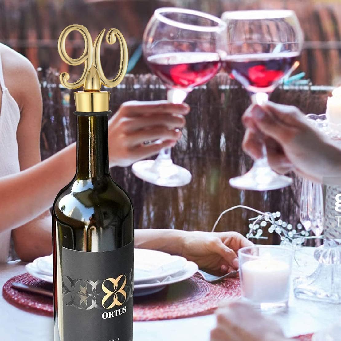 12PCS 90 Wine Stopper for 90th Birthday Party Favors or 90th Anniversary Party Gifts 90th Birthday Party Gifts Souvenirs Decorations for Guests (90th,12)
