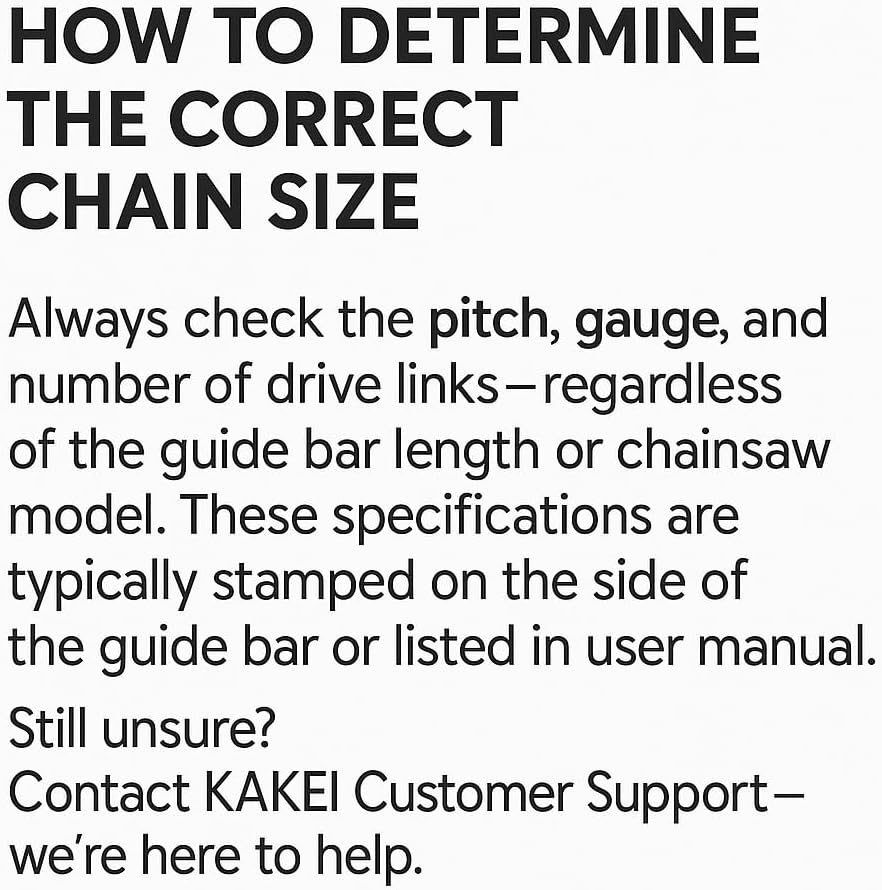 KAKEI 12-Inch Chainsaw Chain - 3/8" LP Pitch, .043" Gauge, 45 Drive Links | Fits Dewalt & Kobalt