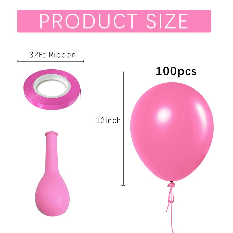 Pink Balloons Light Pink Birthday Decorations 100 Pack 12 inch Round Gender Reveal Ballons for Valentines Birthday Wedding Anniversary Baby Shower Gender Reveal Party Decoration