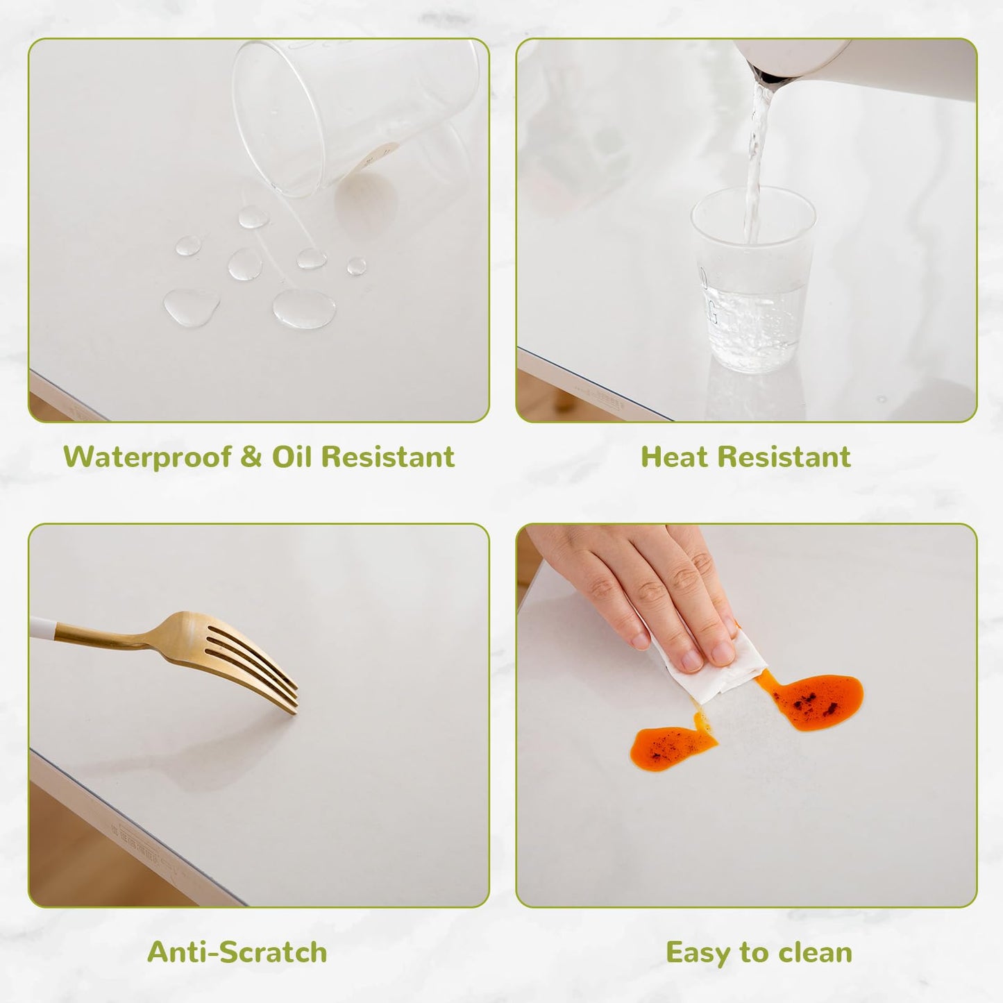 Eisdroma 39 x 79 Inch Clear Table Cover Protector, Clear Table Protector for Dining Room Table, 1.5mm Plastic Table Cover, Waterproof Table Pad for Kitchen, Office