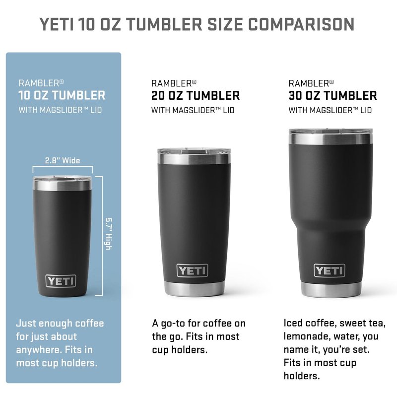 YETI Rambler 10 oz Tumbler, Stainless Steel, Vacuum Insulated with MagSlider Lid, Cape Taupe