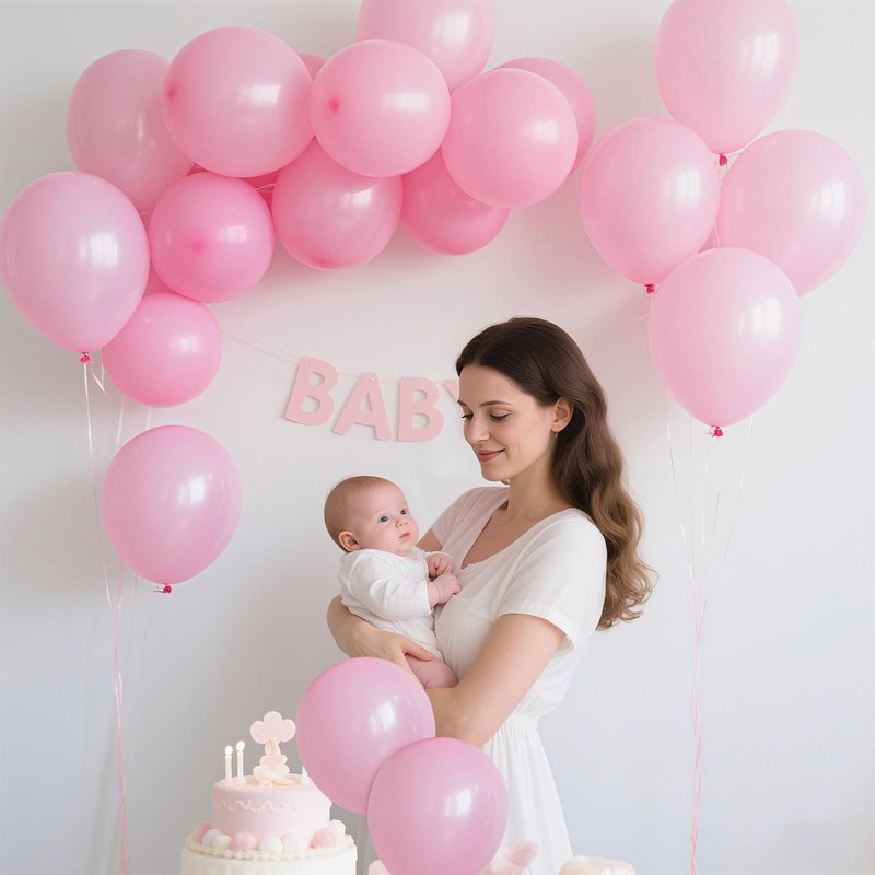 Pink Balloons Light Pink Birthday Decorations 100 Pack 12 inch Round Gender Reveal Ballons for Valentines Birthday Wedding Anniversary Baby Shower Gender Reveal Party Decoration