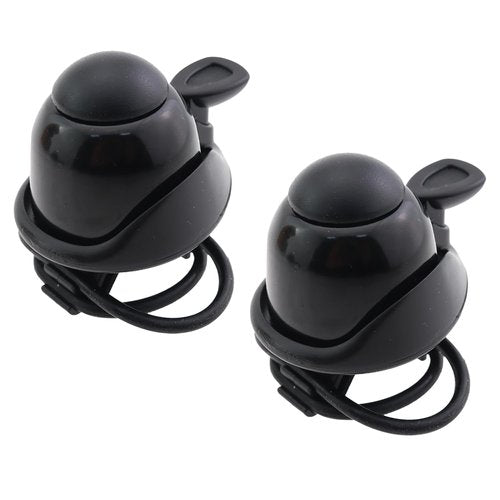 CTWHA 2PCS 5.8x5cm Mountain Bike Rotary Adjustable Ring Bell Black Bicycle Cycling Rattles Leather Ribbon Bell Loud Sound for Road Bike City Bike Sport Bike