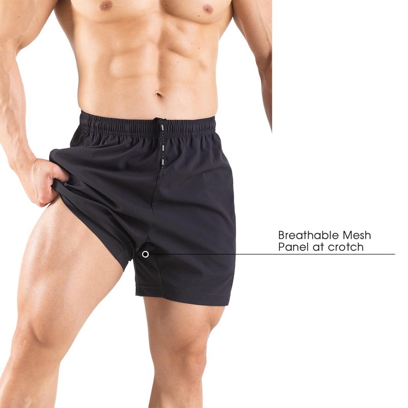 Gaglg Men's 5" Running Shorts 2 Pack Quick Dry Athletic Workout Gym Shorts with Zipper Pockets Black/Camouflage,XX-Large