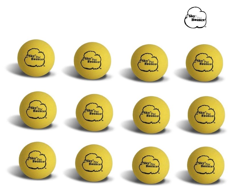 Sky Bounce Color Rubber Handballs for Recreational Handball, Stickball, Racquetball, Catch, Fetch, and Many More Games, 2 1/4-Inch, Yellow, 12 Count