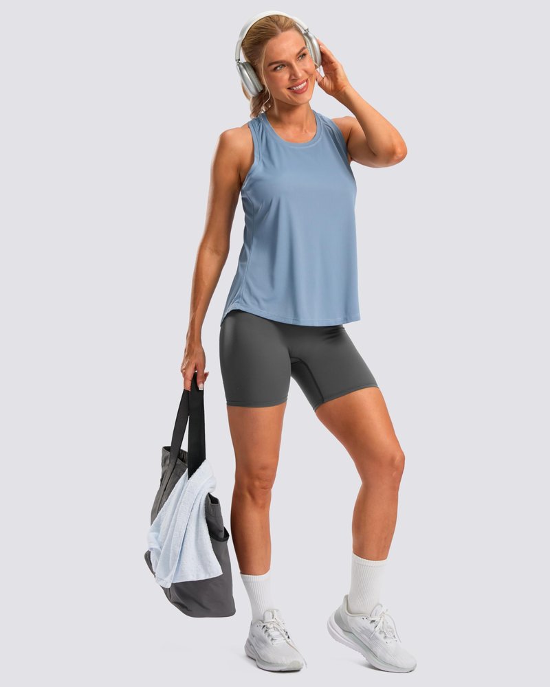G Gradual Women's Workout Tank Tops Racerback Athletic Yoga Tops Loose Fit Sleeveless Running Gym Sports Shirts for Women(Dusty Blue,XXL)