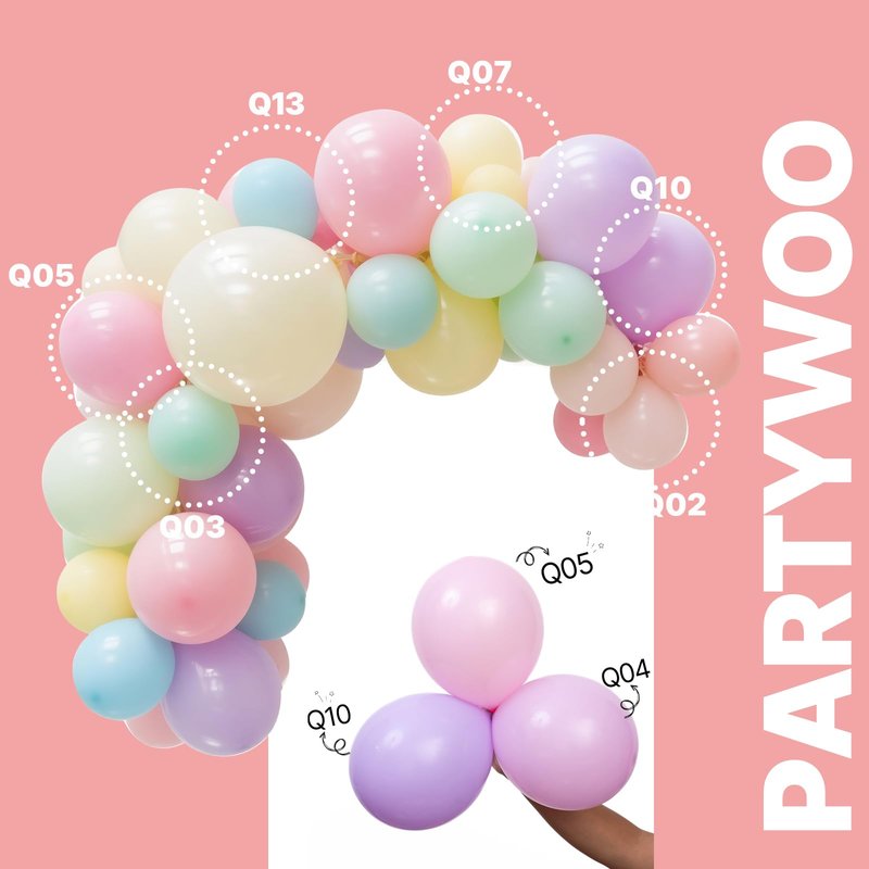 PartyWoo Pastel Balloons 66pcs 12 Inch Pastel Rainbow Latex Balloons for Baby Shower Gender Reveal Engagement Bachelorette Easter Bridal Shower Anniversary Retirement Birthday Party Decorations