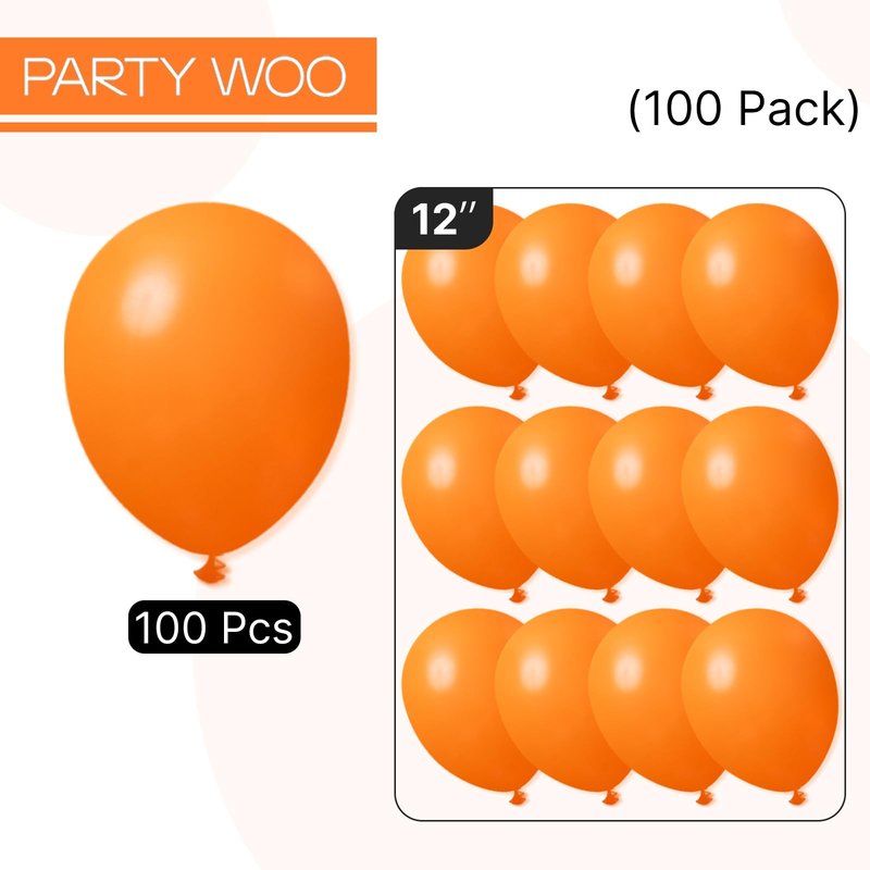 PartyWoo Orange Balloons 100pcs 12 Inch Fall Latex Helium Balloons for Birthday Baby Shower Graduation Tangerine Little Cutie Pumpkin Tropical Sunshine Boho Theme Party Decorations Orange-Y9