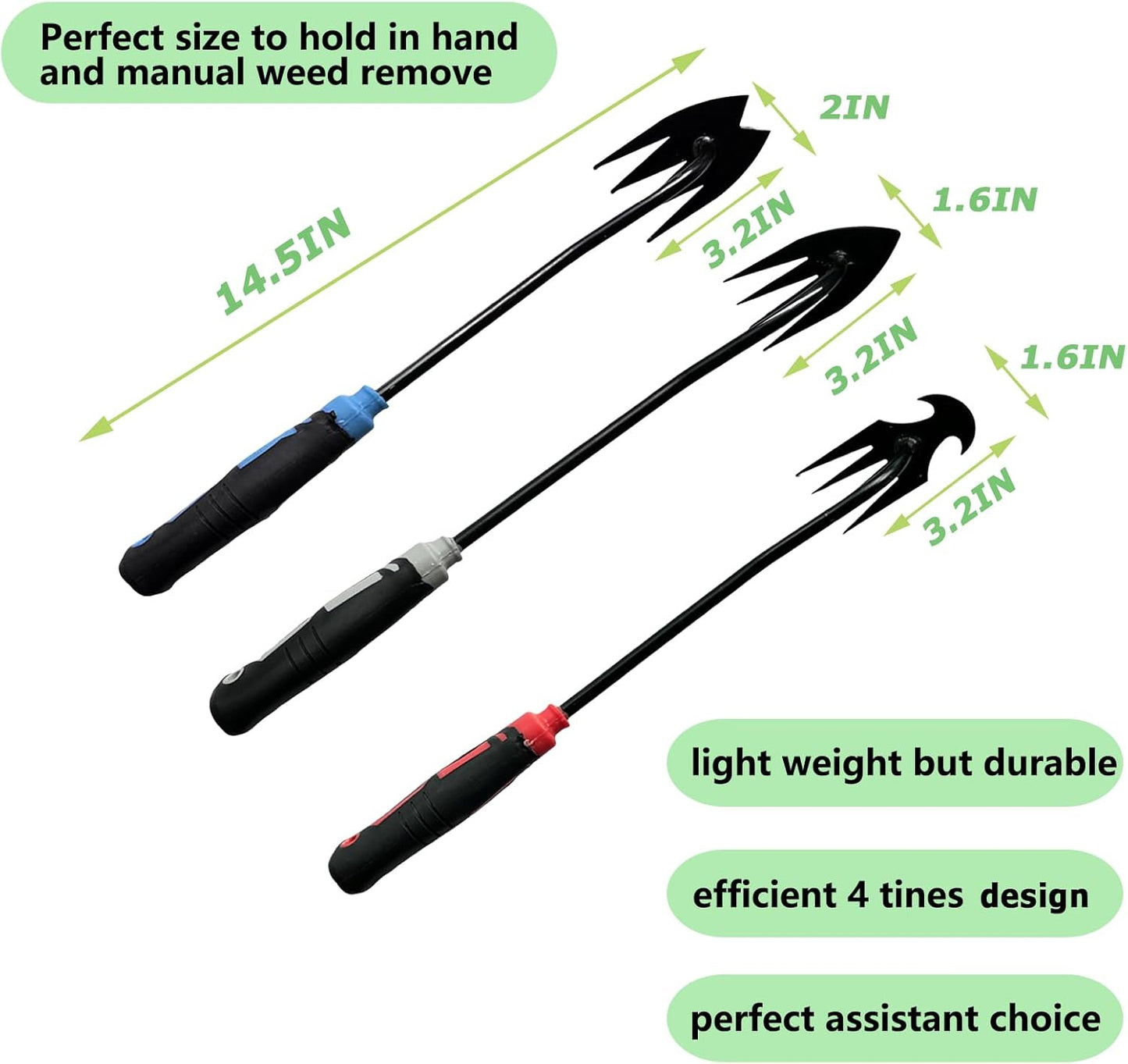 Skiennix 3-Piece Weed Puller Tool Set - Portable Garden Weeder for Easy Uprooting & Planting