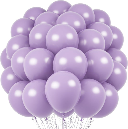 Voircoloria Lilac Purple Balloons - 12-Inch Faded Purple Latex | 66-Pack for Weddings & Celebrations