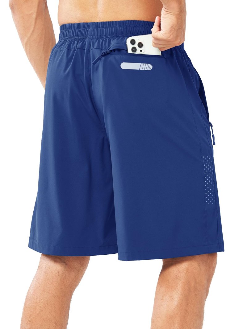 NORTHYARD Men's Athletic Running Shorts Gym Workout 7"/9"/5" Quick Dry Lightweight Sports Basketball Tennis 3 Zipper Pockets ROYALBLUE-9inch 2XL