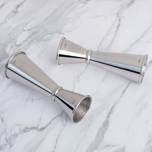 Briout Jigger for Bartending, 2Pcs Double Cocktail Jigger Japanese Premium 304 Food Grade Stainless Steel Jigger 2 OZ 1 OZ with Measurements Inside
