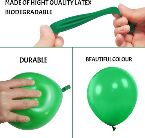 Green Balloons - 110 Pcs 5-Inch Mini Thick Latex Party Balloons for Birthday & Baby Shower Decor