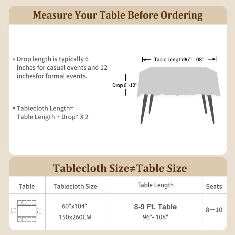 Laolitou Table Cloth (Fits 8 Foot Table) Rectangle Linen Waterproof Textured White Tablecloth, Washable Wrinkle Free Spill Proof Fabric Tablecloths for Dining Table Farmhouse, 60x120 Inch