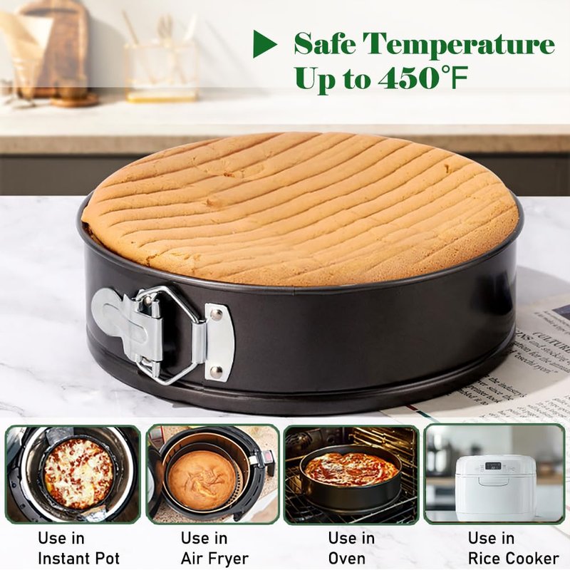 Tellshun 9 Inch Springform Pan Tin with 50pcs Parchment Paper Cheesecakes Baking Mold Round Leakproof Nonstick Removable Bottom Bakeware for Pie Cake Pizza and Quiches