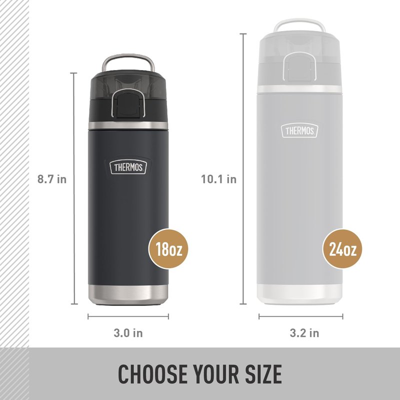 THERMOS ICON SERIES, Water Bottle with Spout - 18 Ounce, Lime - Stainless Steel Vacuum Insulated Water Bottle with Lid
