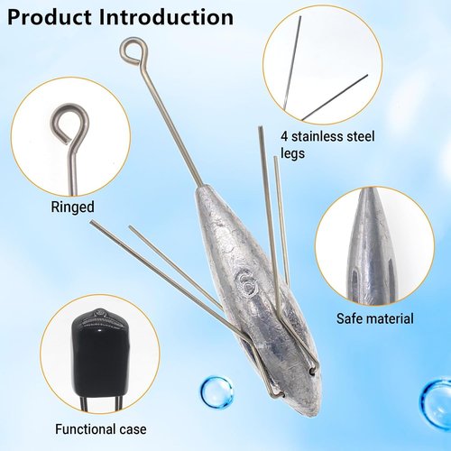 Gefischtter Sputnik Sinker Fishing Weights Lead Fishing Equipment Long Tail Surfing Casting Spider Sinkers for Catfish Saltwater Beach Sand Ocean (3oz - 4pcs)