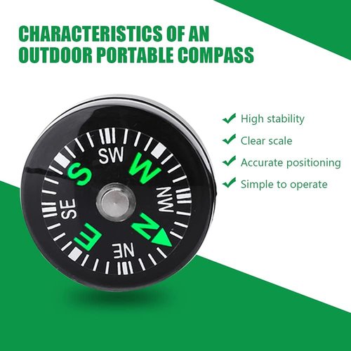 12Pcs Button Compass, Oil Filled Mini Pocket Button Compass for Camping, Hiking, Boating, Survival Bracelets Button Small