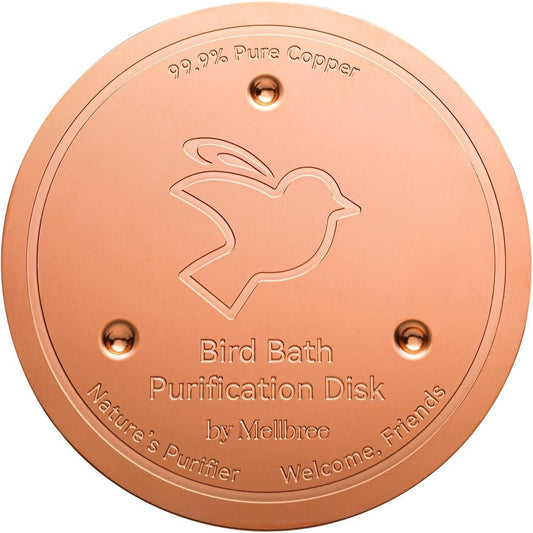 Mellbree Bird Bath Copper Disk - 0.6mm Reinforced 99.99% Pure Copper for Clean Water | All-Season Universal Fit