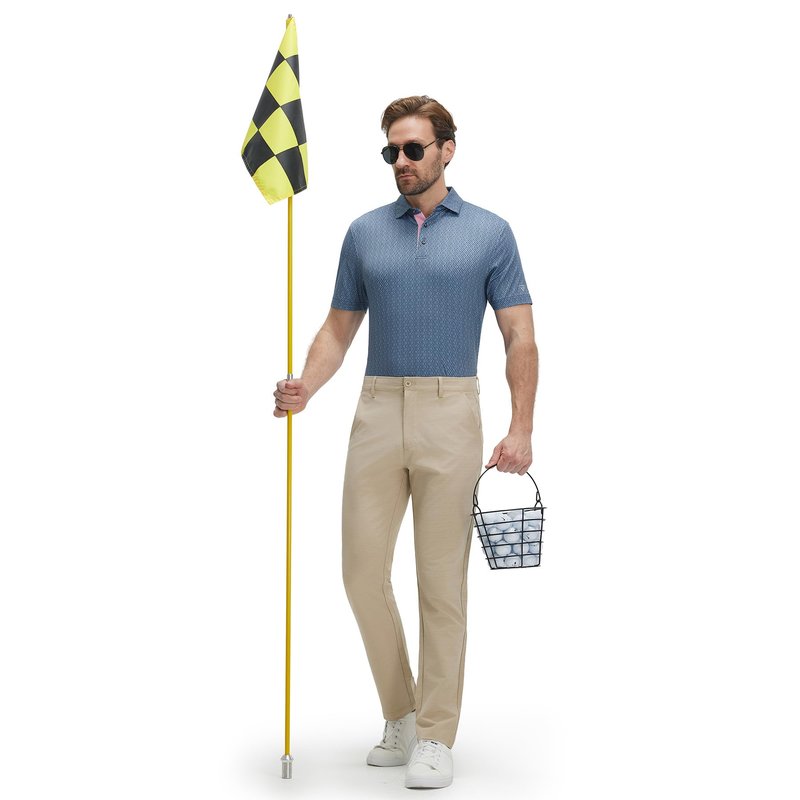 M MAELREG Polo Shirts for Men Quick Dry Fit Short Sleeve Performance Moisture Wicking Print Men’s Golf Shirts