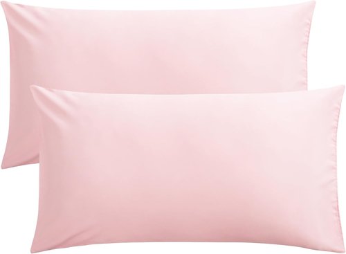 FLXXIE King Pillow Cases - Soft Microfiber Covers with Envelope Closure | Wrinkle & Stain Resistant, 20x36, Blush Pink