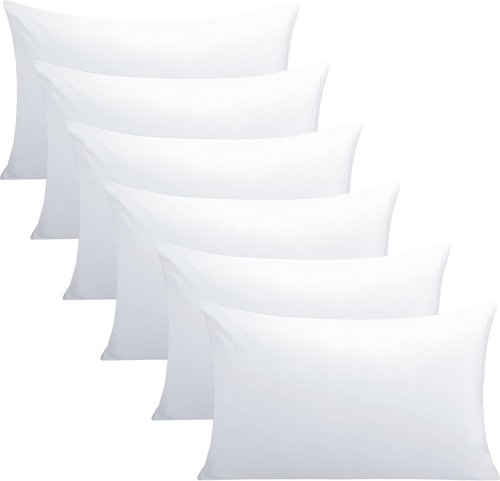 FLXXIE Microfiber Queen Pillowcases - Ultra Soft, Wrinkle & Fade Resistant | 20x30 Inches, White - 6 Pack