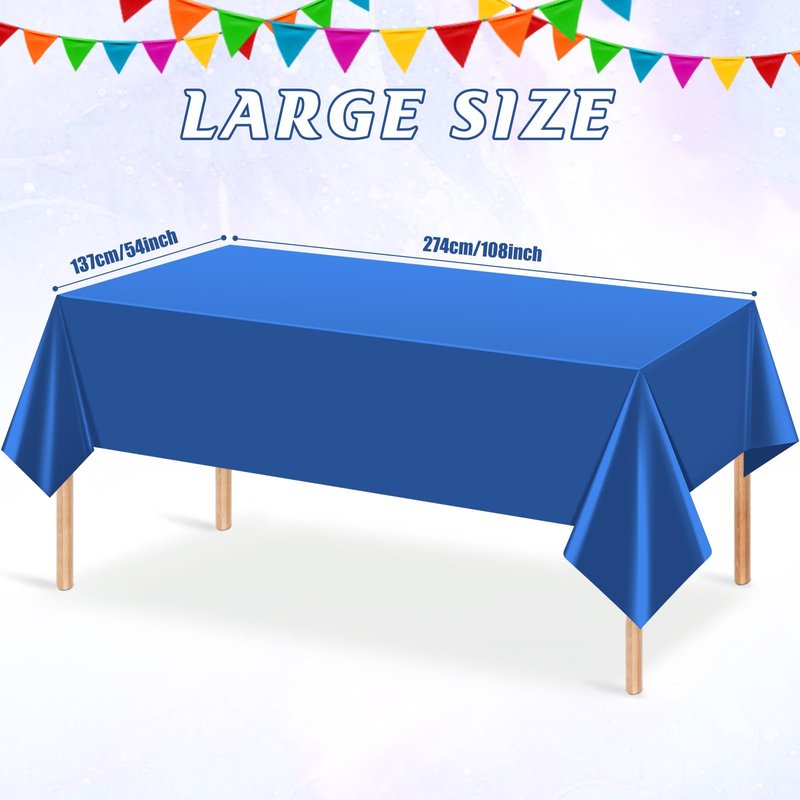 YIDAKO 3Pcs Navy Blue Tablecloths,Disposable Plastic Tablecloth,Waterproof Dark Blue Rectangle Table Cover for Graduation Birthdays Weddings Anniversary Party Decorations,54 x 108 Inch
