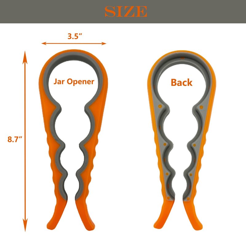 Jar Bottle Opener for Weak Hands, 4 in 1 Multi-Function Non-Slip Can Lid Opener Tool, Suitable for Seniors with Arthritis, Low Strength and Children