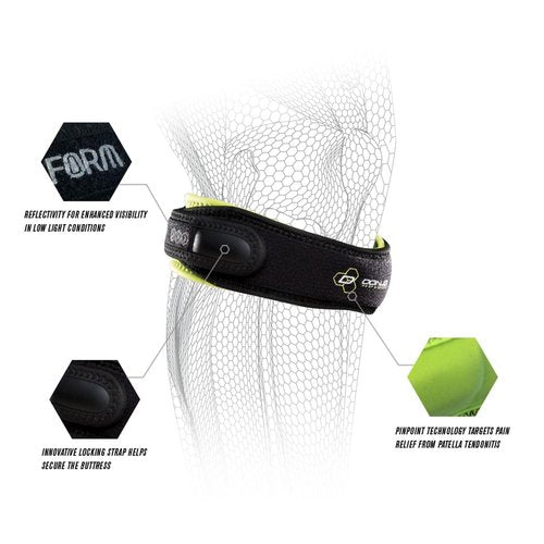 DonJoy Performance ANAFORM PinPoint Knee Strap – Jumper’s Knee Band/Patella Tendonitis, Osgood-Schlatters – Support for Volleyball, Basketball, Stairs, Soccer, Medium/Large