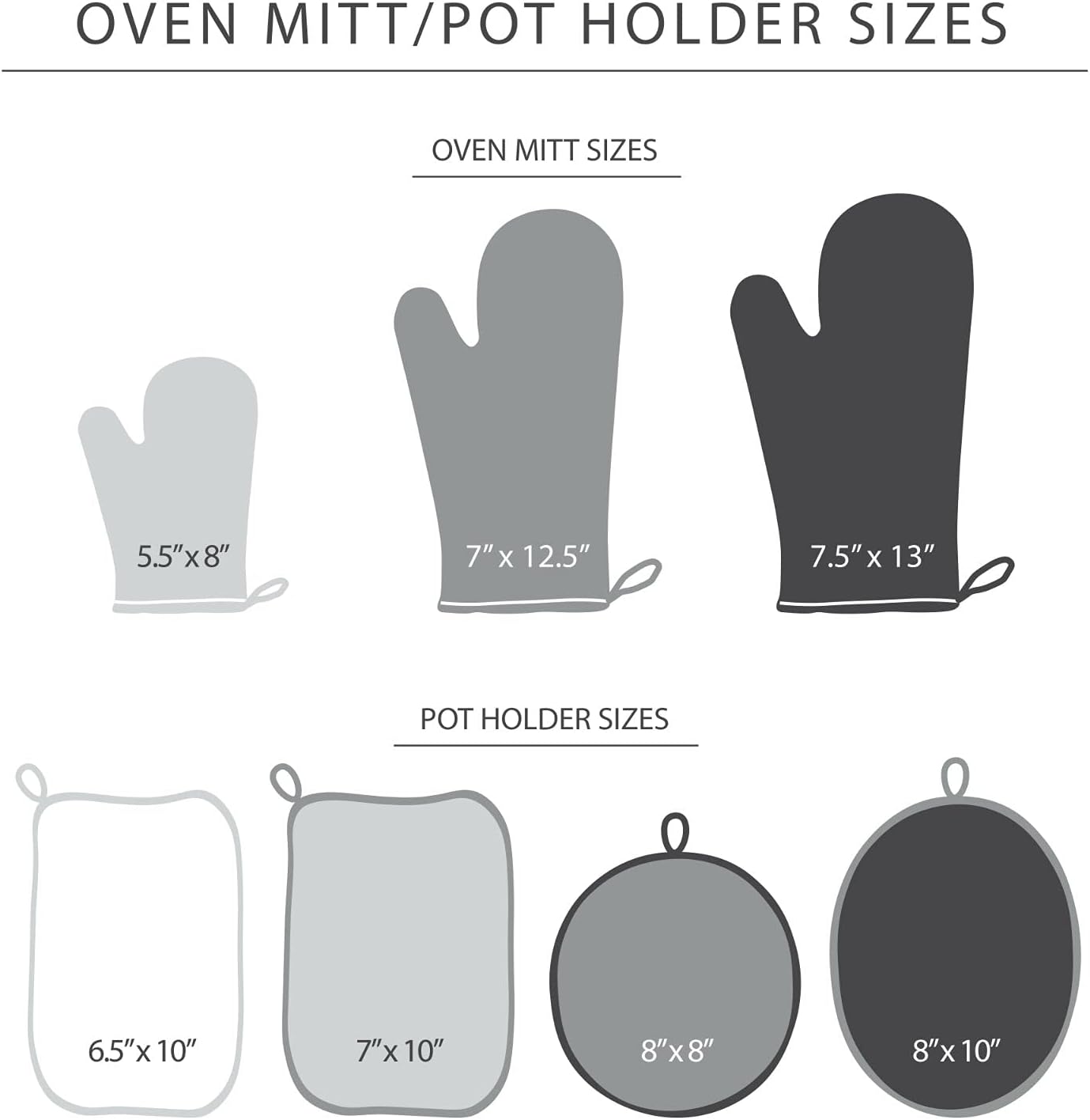 KitchenAid Ribbed Soft Silicone Oven Mitts - 2-Pack Set, 7.5"x13", Charcoal Grey for Heat Protection