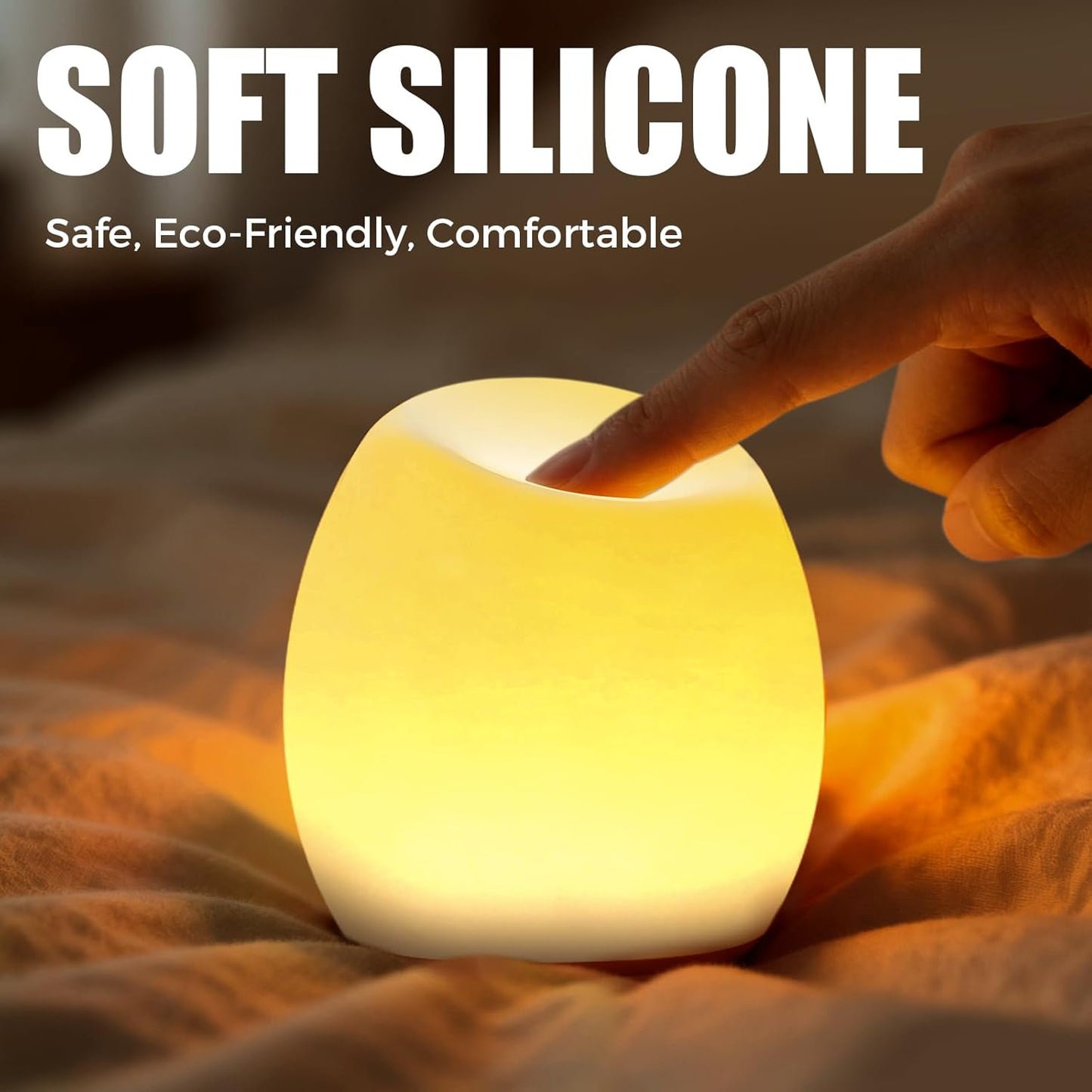 Skiennix Baby Night Light - Portable Silicone Egg Lamp with 11 Color Options | BPA-Free & Eye-Caring Design