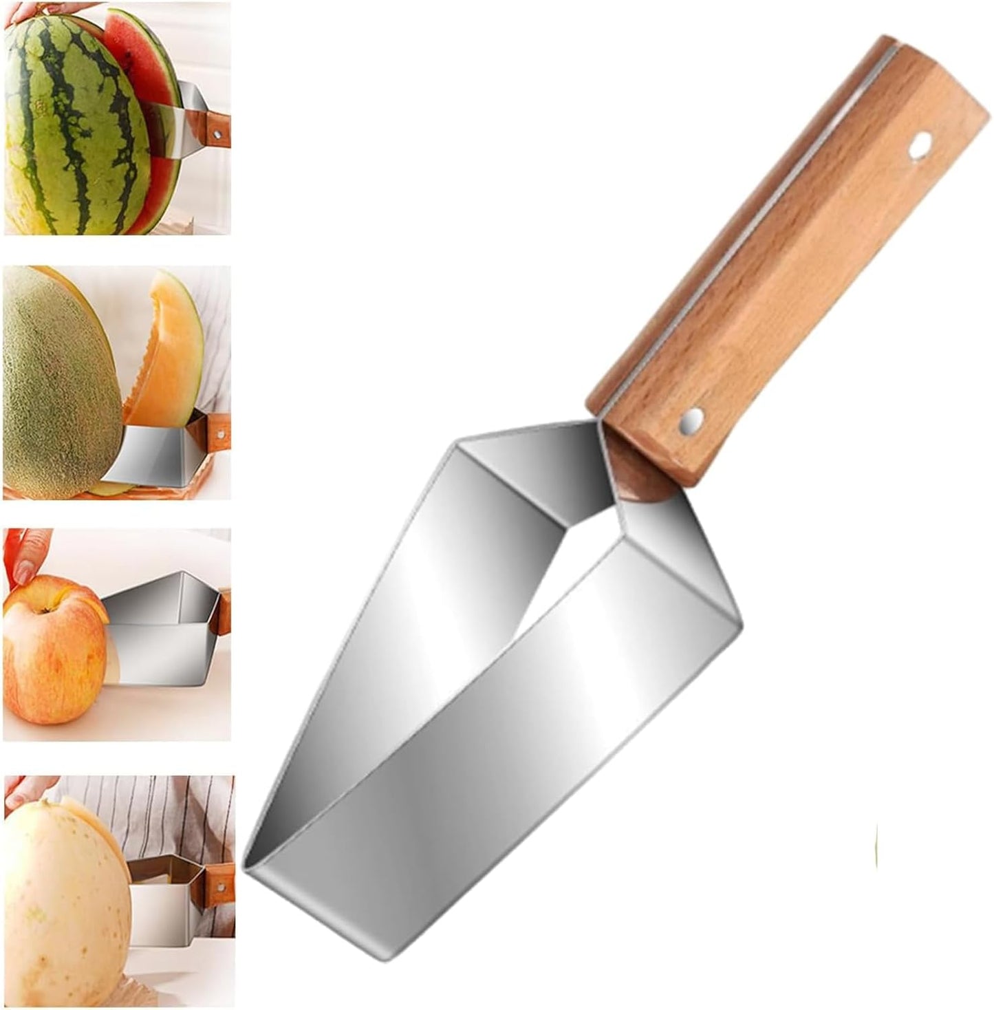 Skiennix Triangle Watermelon Cutter - Stainless Steel Quick Fruit Slicer for Home & Camping (1 Piece)