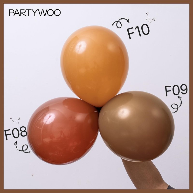 PartyWoo Dark Brown Balloons 140pcs Different Sizes of 18 12 10 5 Inch Boho Neutral Coffee Tan Balloon Arch Kit Garland for Birthday Boy Baby Shower Jungle Safari Fall Party Decorations Brown-F08