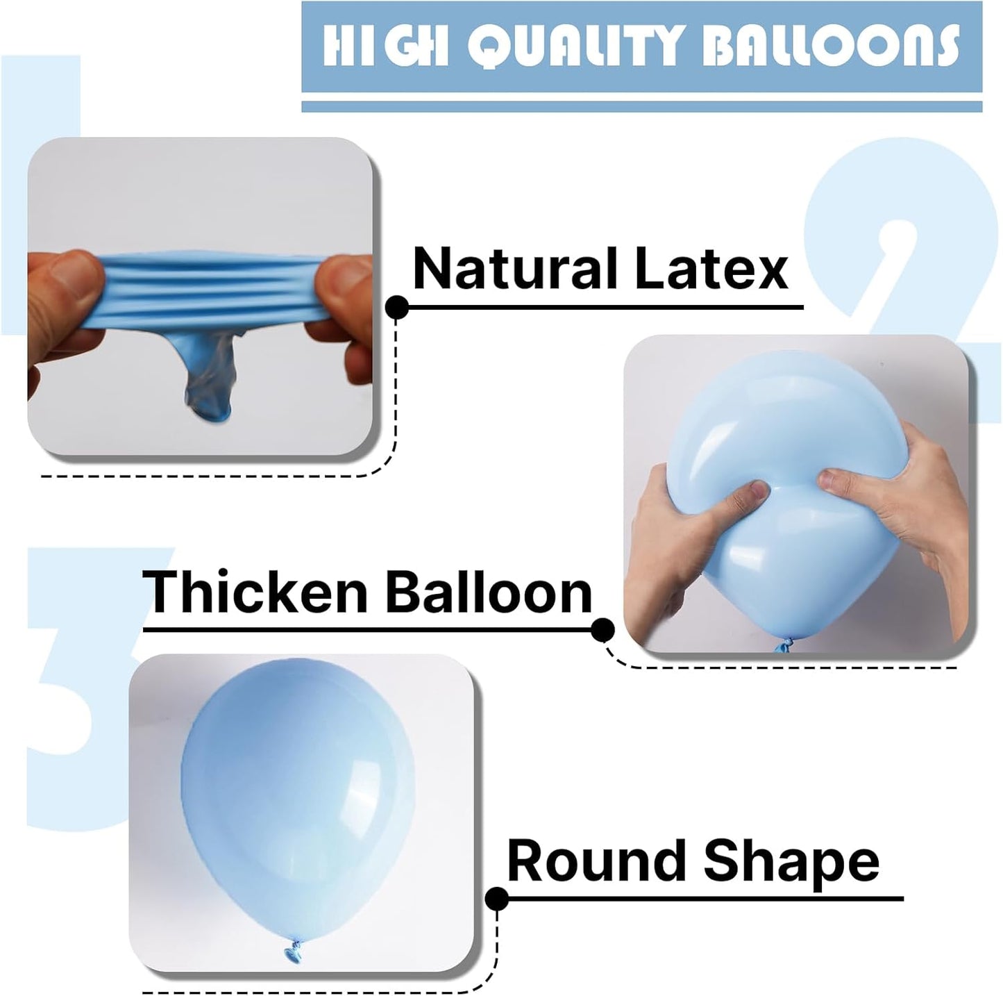 PartyWoo Baby Blue Balloons - 50pcs 5 Inch Mini Pastel Sky Aqua Balloons for Celebrations