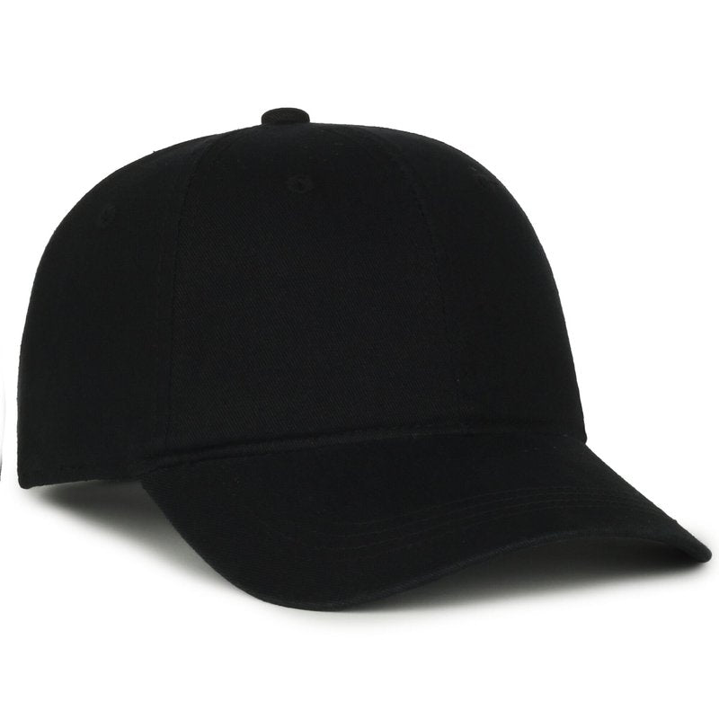 Outdoor Cap Blank Baseball Cap – Garment Washed Cotton Dad Hat, Low Profile Unstructured, Adjustable Tuck Strap, Black, One Size