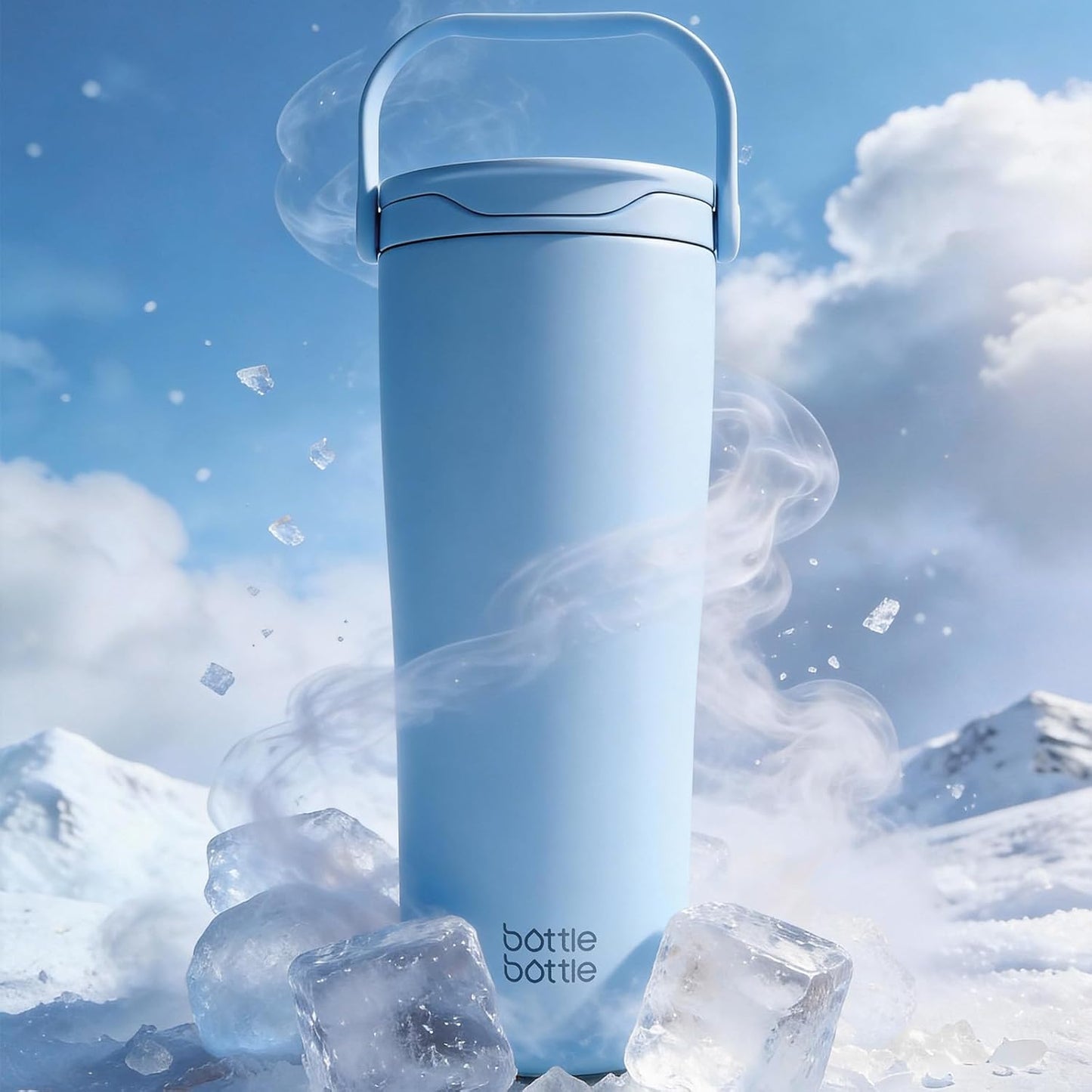 BOTTLE BOTTLE Insulated Tumbler - 30oz Stainless Steel Water Bottle with Handle & Straw Lid | BPA-Free, Leak-Proof, Perfect for Hot & Cold Drinks (Blue)
