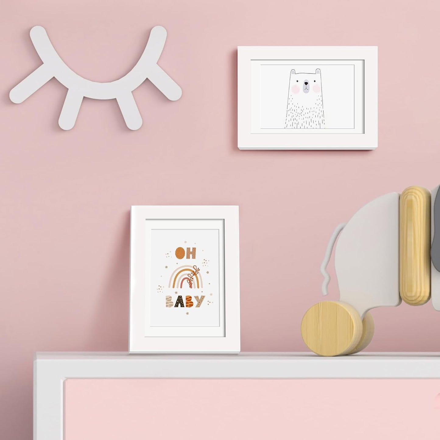 Upsimples 4x6 Picture Frame - Versatile Display for 3.5x5 or 4x6 Photos | White, 1 Pack