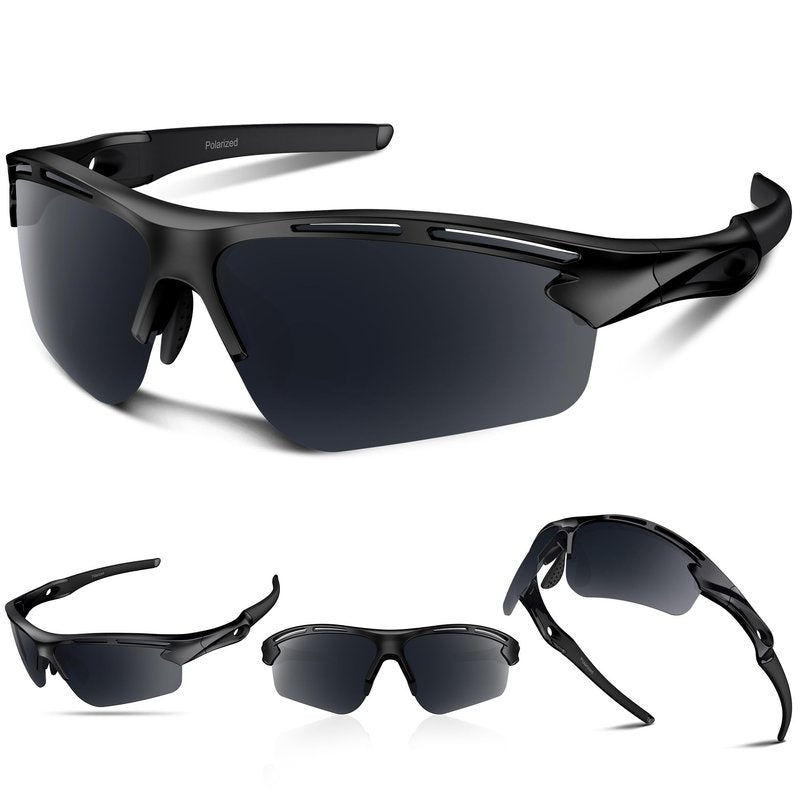Rosemal Polarized Sunglasses for Men Women,TR90 Sport Sunglasses, UV400 Protection, Anti-Slip/Anti-Fog for Running, Cycling, Fishing, Driving Golf