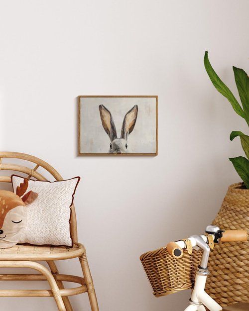InSimSea Framed Canvas Wall Art - Cute Easter Bunny Decor for Kids' Room | 12x16in Aesthetic Artwork