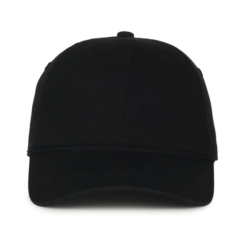 Outdoor Cap Blank Baseball Cap – Garment Washed Cotton Dad Hat, Low Profile Unstructured, Adjustable Tuck Strap, Black, One Size