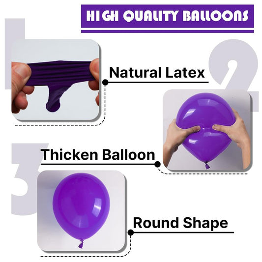 PartyWoo Dark Purple Balloons 155pcs Different Sizes of 18 12 10 5 Inch Royal Purple Balloon Arch Kit Garland for Birthday Baby Shower Graduation Anniversary Bachelorette Party Decorations Purple-Y16