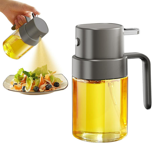 YARRAMATE Mini Oil Sprayer - 6.8 OZ Food-Grade Olive Oil Spray Bottle for Cooking | Portable Gray Mister