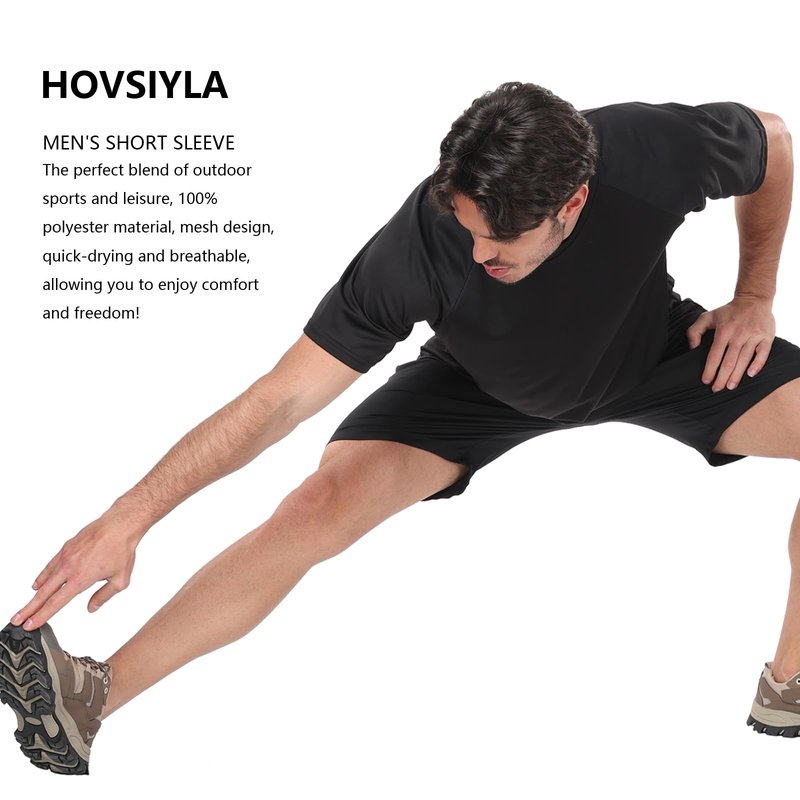 HovSiyla 5 Pack Running Shirts Men Sport Tops Dry Fit Gym Wicking Athletic T Shirts Breathable Cool Workout Shirts 2XL