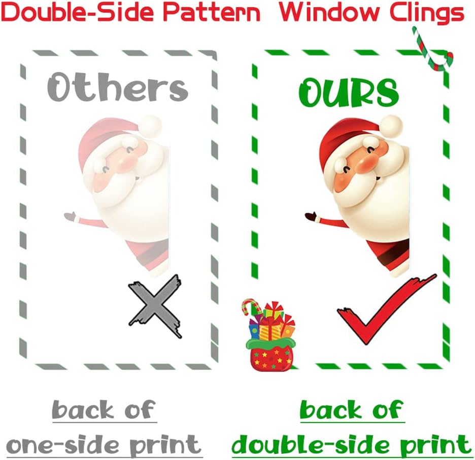 XIMISHOP Christmas Snowflake Window Clings - 82PCS Indoor Holiday Decals for Glass & Party Decor