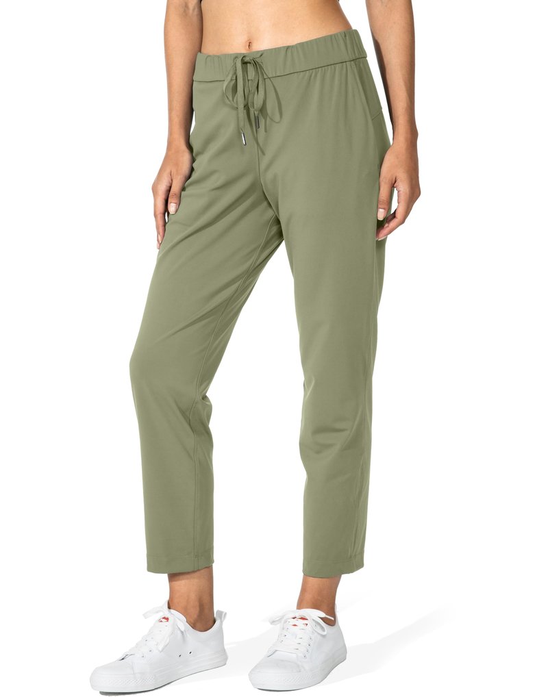 G Gradual Women's Pants with Deep Pockets 7/8 Stretch Sweatpants for Women Athletic, Golf, Lounge, Work (Matcha Green, Large)
