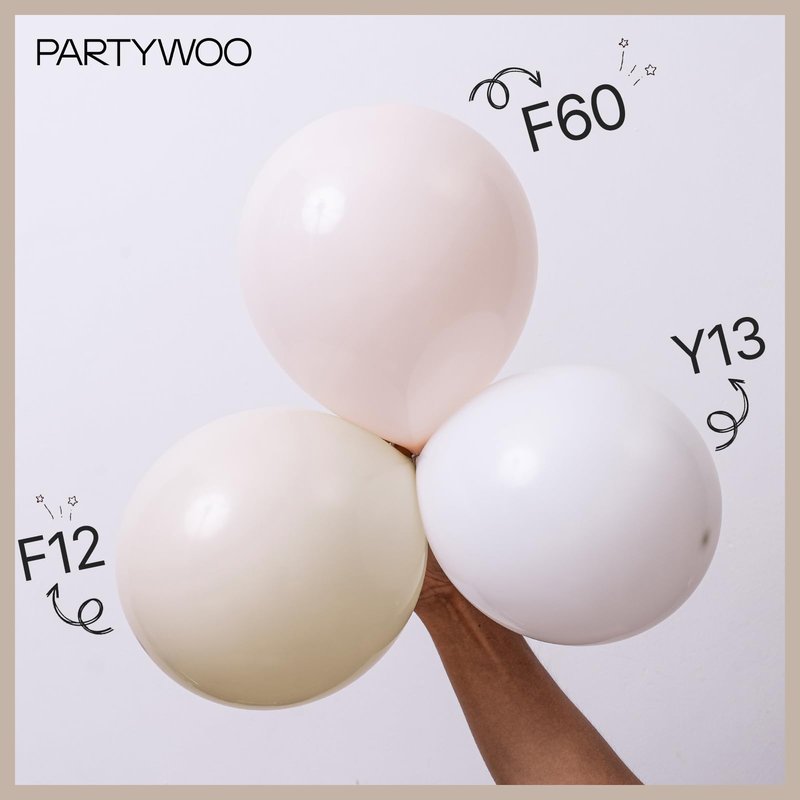 PartyWoo White Balloons 140 pcs Different Sizes of 18 12 10 5 Inch White Sand Balloons Arch Kit Garland for Wedding Baby Shower Birthday Bridal Shower Graduation Engagement Party Decorations White-F12