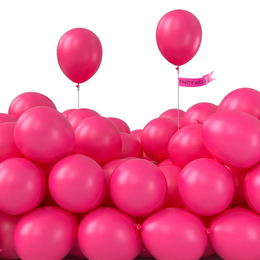 PartyWoo Hot Pink Balloons 100pcs 5 Inch Magenta Fuchsia Balloons for Baby Shower Gender Reveal Engagement Bachelorette Wedding Bridal Shower Anniversary Birthday Party Decorations Pink-Y12
