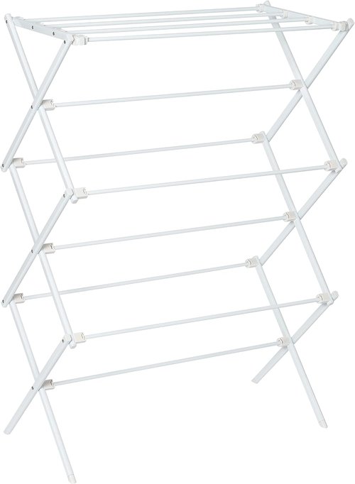 Honey-Can-Do Collapsible Laundry Drying Rack - Portable & Space-Saving Metal Clothes Rack | Ideal for Indoor/Outdoor Use, White