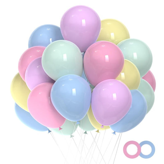 Pastel Balloons, Pastel Birthday Balloons 50pcs 12 inch Macaron Latex Party Balloon for Easter Birthday Bridal Shower Rainbow Party Anniversary Party Decorations
